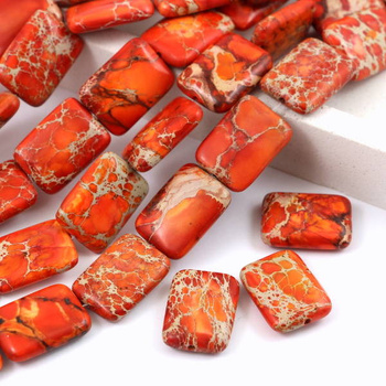 Jaspis lazurowe wybrzeże prostokąt pomarańczowy 18x13mm