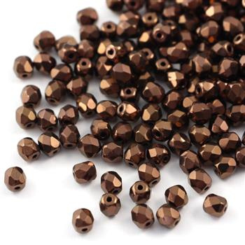 Fire Polish 4mm Jet Lila Vega Luster [40szt]