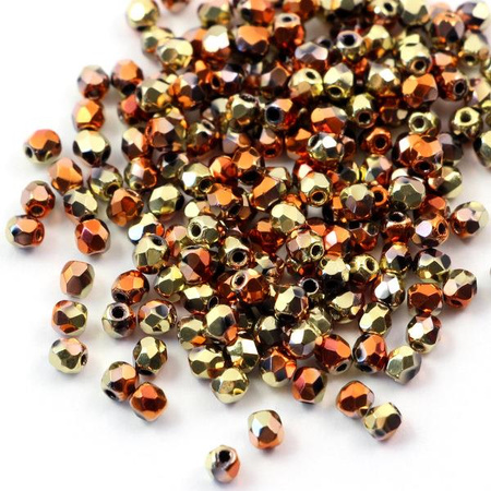Fire Polish 3mm Jet California Gold Rush [40szt]