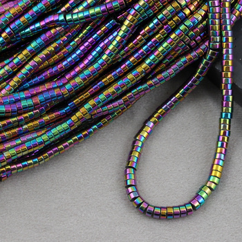 Hematyt tęczowy dysk gładki 4x2mm [sznur 40cm]