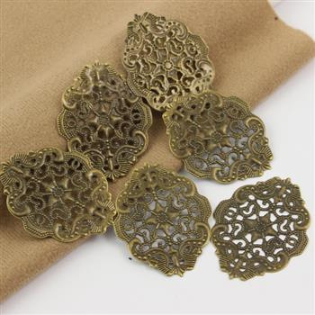 Element filigranowy metalowy ażur mosiądz antyczny 44x34mm [4szt]