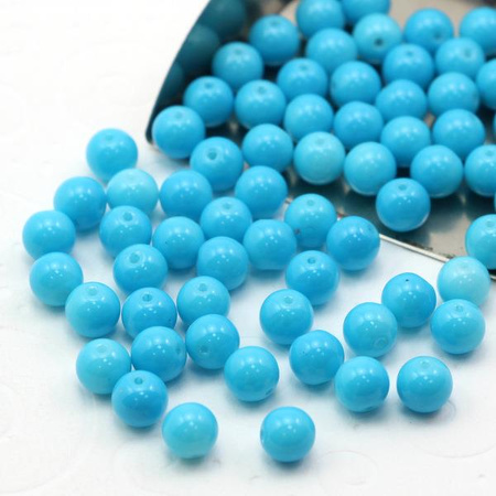 Koralik szklany kula turkusowa 6mm