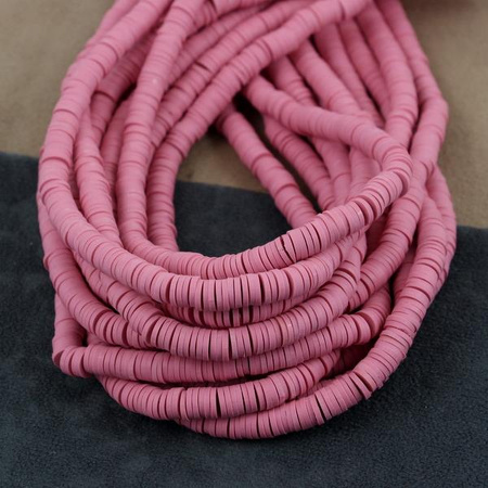 Heishi beads blush 6mm [sznur 40cm]