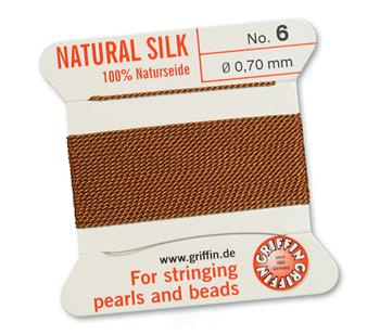 Griffin Nici jedwabne z igłą cornelian 0,70mm [2m]