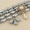Preciosa Nacre Pear Light Grey 15x8mm [2szt]