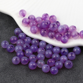 Agat brazylijski kula gładka liliowa fioletowa 6mm