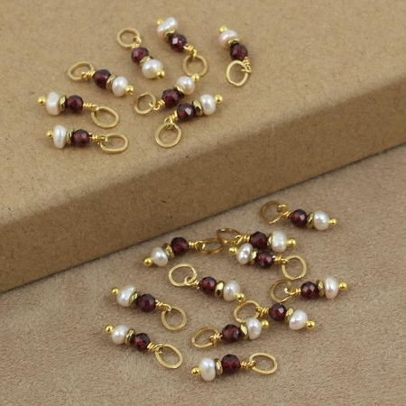 Zawieszka filigranowa kamienie + stal 15mm