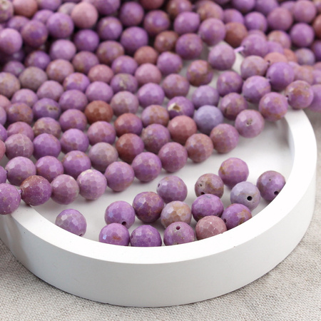 Lepidolit kula fasetowana 8mm