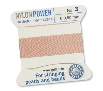 Griffin Nici nylonowe z igłą light pink 0,50mm [2m]