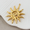 Zawieszka słońce stal szlachetna pozłacana 40x33mm