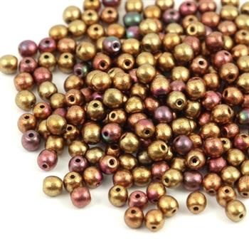 Round Beads Metallic Iris Purple 3mm [50szt]