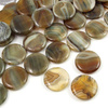 Agat pasiasty oliwkowy moneta gładka 30mm