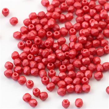 Fire Polish 3mm Alabaster Pastel Dark Coral [40szt]