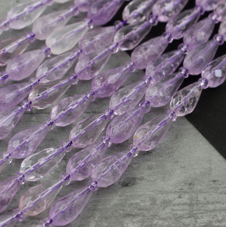 Ametyst kropla fasetowana 16x8mm