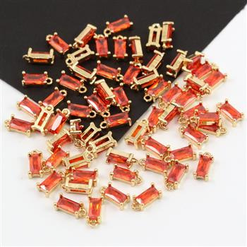 Zawieszka mini w złotej oprawie orange deluxe 8x4mm