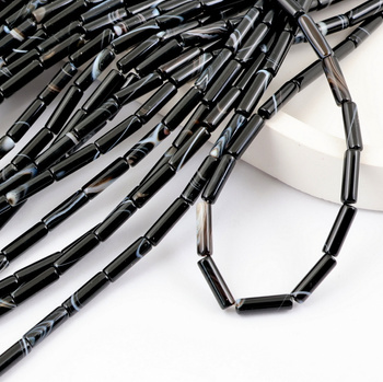 Sardonyks wałek gładki 13x4mm [sznur 37cm]