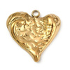 Zawieszka serce falowane stal szlachetna pozłacana 18mm