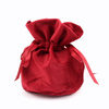 Sakiewka z okrągłym dnem z weluru bordowa 14x12cm