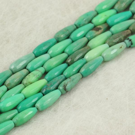 Chryzopraz kropla fasetowana 16x6mm