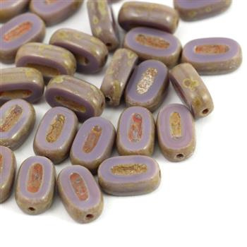 Oval Beads Opaque Amethyst Travertine 10x6mm