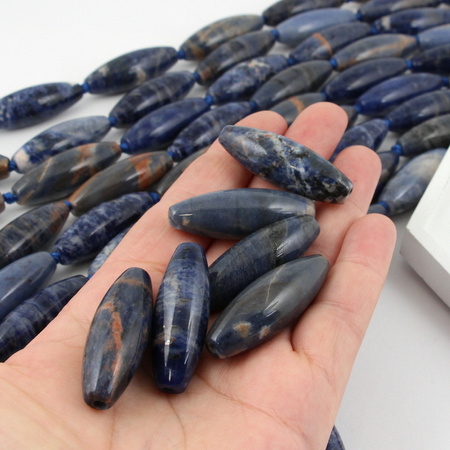 Sodalit oliwka gładka 40x15mm