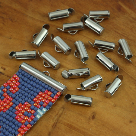 Końcówka do bransolet wsuwana SLIDE srebrna stal szlachetna 13mm