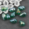 Kryształek szklany kropla fasetowana szmaragdowa luster AB 15x10mm