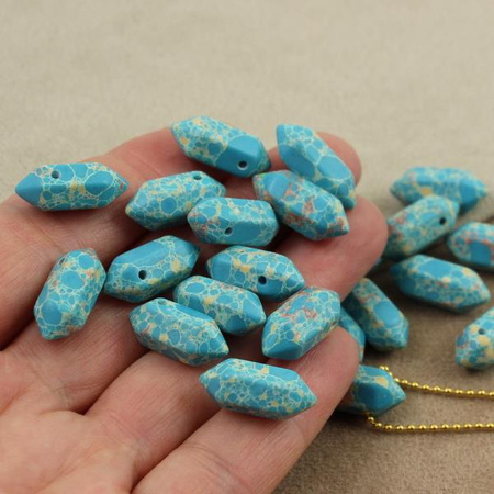 Jaspis lazurowe wybrzeże zawieszka grot 20x9mm