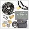 Zestaw do samodzielnego wykonania bransoletek na gumce ze SPINELA CZARNEGO (kulki faset 4mm)