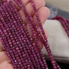 Rubin kostka fasetowana 3mm [sznur 39cm]