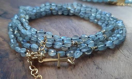 Łącznik krzyżyk stal szlachetna pozłacana PVD 15x6mm