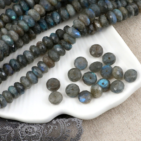 Labradoryt oponka fasetowana 8x5mm