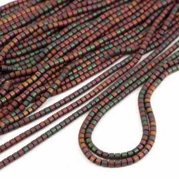 Hematyt różowy tęczowy MAT wałek 3x3mm [sznur 40cm]