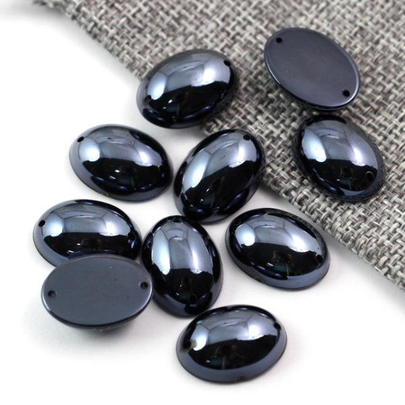 Kaboszon akrylowy jelly grafitowy owal 18x13mm