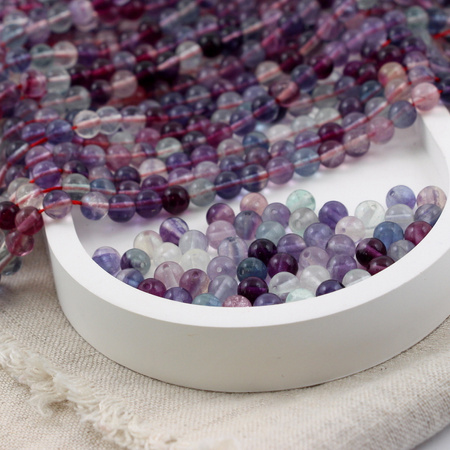 Fluoryt tęczowy kula gładka 6mm