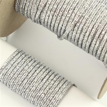 Sznurek sutasz POLSKI 3mm srebrny metalizowany [1metr]