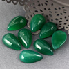 Kaboszon agat brazylijski łezka zielona 21x13mm