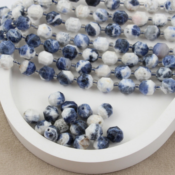 Sodalit kula beczułka fasetowana 8x7mm