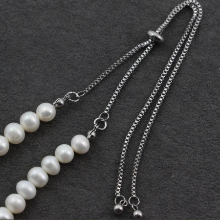 Zapięcie regulowane na łańcuszku srebrne stal szlachetna 11cm