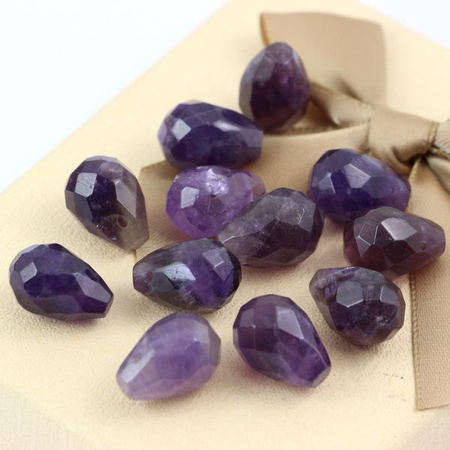 Ametyst kropla fasetowana 15x10mm