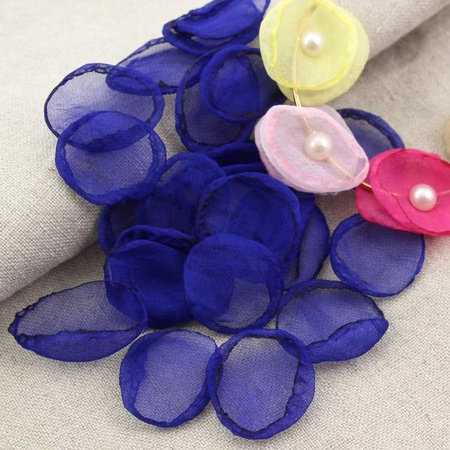 Szyfonowe płatki do kwiatków szafirowe 25mm [6szt]