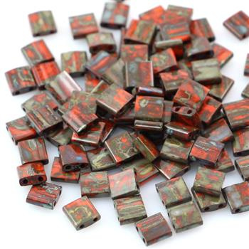 Miyuki Tila Beads 5x5x1,9mm Picasso Opaque Orange [30szt]