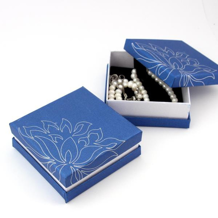 Pudełko ozdobne granatowe "LOTOS" 9x9x3,5cm