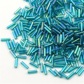 Miyuki Bugle #2 Transparent Teal AB 6mm [5g]
