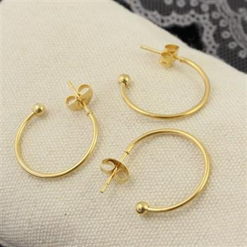 Bigle sztyfty koła z kulką stal szlachetna pozłacana PVD 20mm [para]