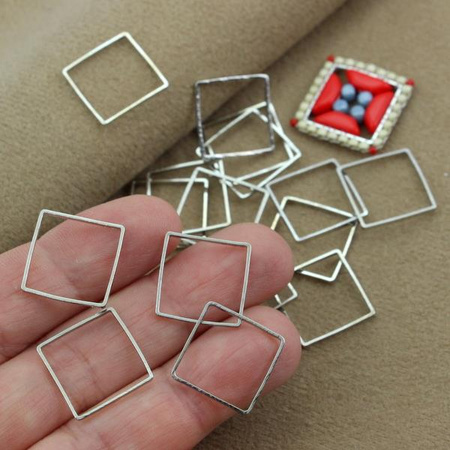 Geometrix metalowa baza kwadrat srebrna 15x15mm