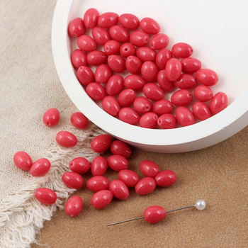 Koralik szklany kropla malinowa 9x6mm