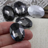 Kaboszon szklany owal faset black diamond 25x18mm