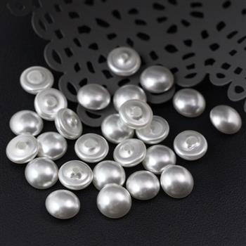 Glass Pearl Cabochon Bright White 8mm