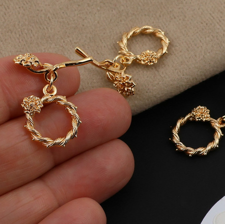 Zapięcie toggle mosiądz pozłacany 15mm